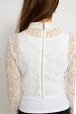 Luxe Lace Mock Neck Blouse