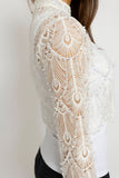 Luxe Lace Mock Neck Blouse