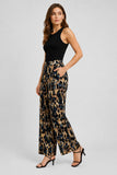 Animal Print Wide Leg Trousers