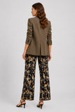 Animal Print Wide Leg Trousers