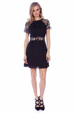 Floral Lace Insert Mini Dress