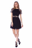 Floral Lace Insert Mini Dress