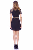 Floral Lace Insert Mini Dress