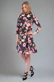 Floral Print Pleated Knee Length Skirt