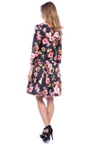Floral Print Pleated Knee Length Skirt