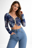 Butterfly Mesh Tye-Dye Crop Top