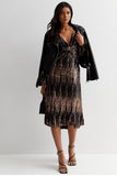 V Neck Sequin Bow Dress