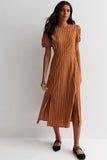 Short Sleeve Maxi Dress in Polka Dots