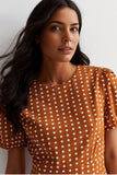 Short Sleeve Maxi Dress in Polka Dots