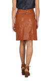 Cutie Pencil Skirt with Front Silver Poppers - Tan