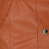 Cutie Pencil Skirt with Front Silver Poppers - Tan