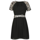 Floral Lace Insert Mini Dress