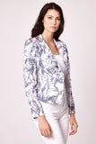 Abstract Leaf Print Blazer