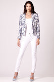 Abstract Leaf Print Blazer