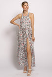 Animal Print Floral Maxi Dress