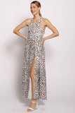 Animal Print Floral Maxi Dress