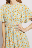 Floral Ruffle Sleeve Maxi Dress