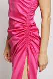 Sweet Heart Neck Ruched Satin Dress