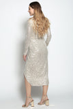 Full Sleeve Sequin dress with plunge neck