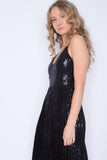 V-Neck Sequin Strap Cocktail Dress