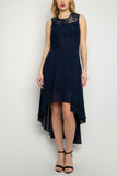 Lace Embroidered High Low Dress