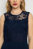 Lace Embroidered High Low Dress