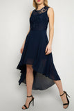 Lace Embroidered High Low Dress