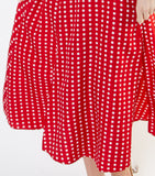 Short Sleeve Maxi Dress in Polka Dot -RED